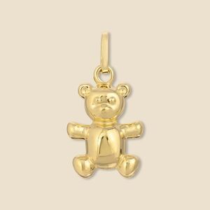 14K Solid Gold Bear Pendant 1.5g